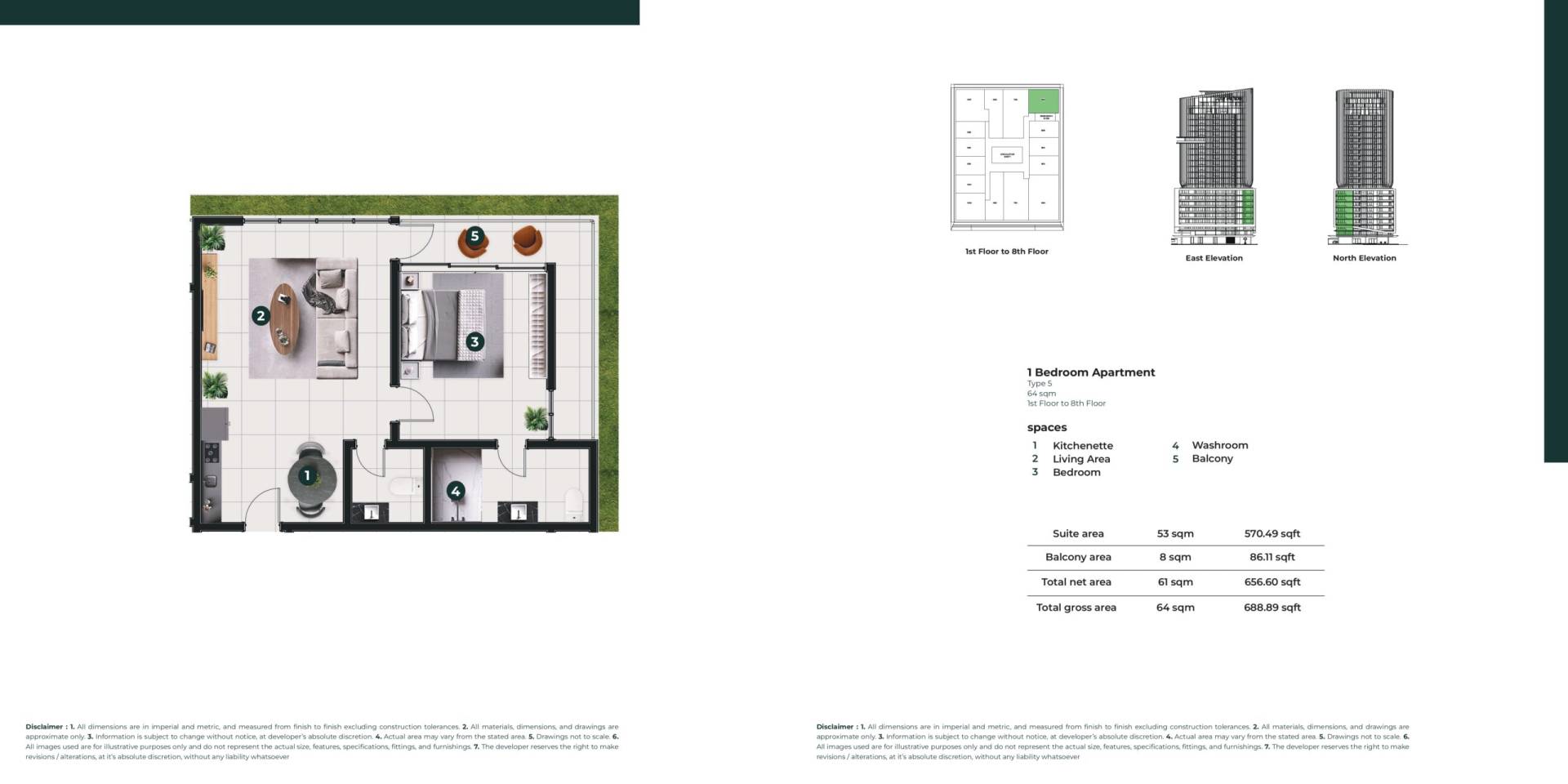1 Bedroom Apartment
